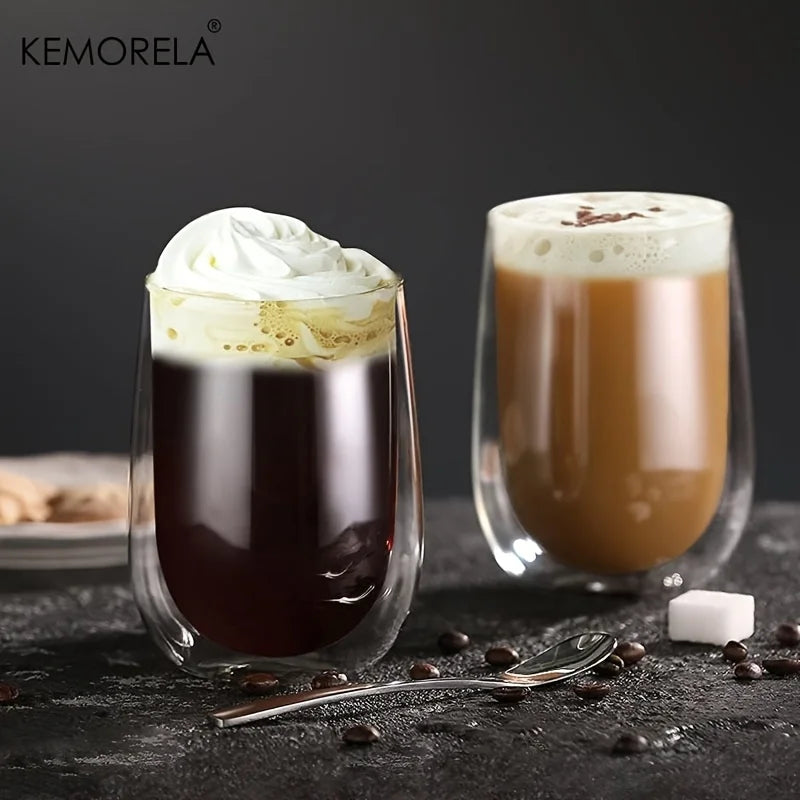 KEMORELA Latte Macchiato Glass Set 2/4 PCS – Coffee Glasses
