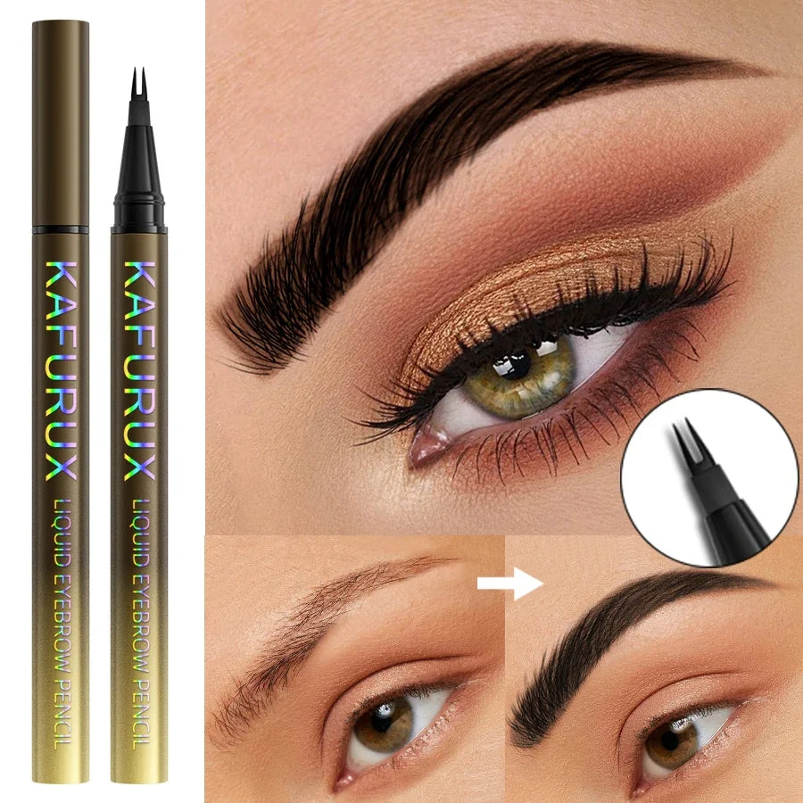 KAFURUX 8-Color Waterproof Microblading Eyebrow Pen – 2-Fork Tip
