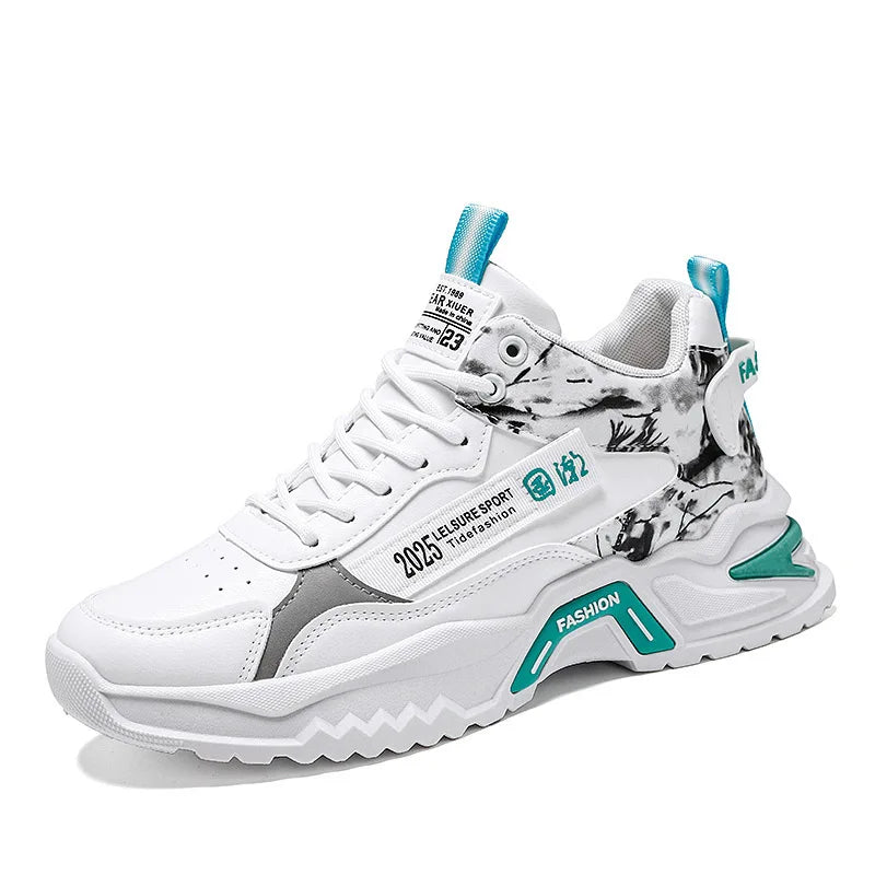 YBQJOO Men's High-Top Anti-Slip Casual Sneakers | Lace-Up