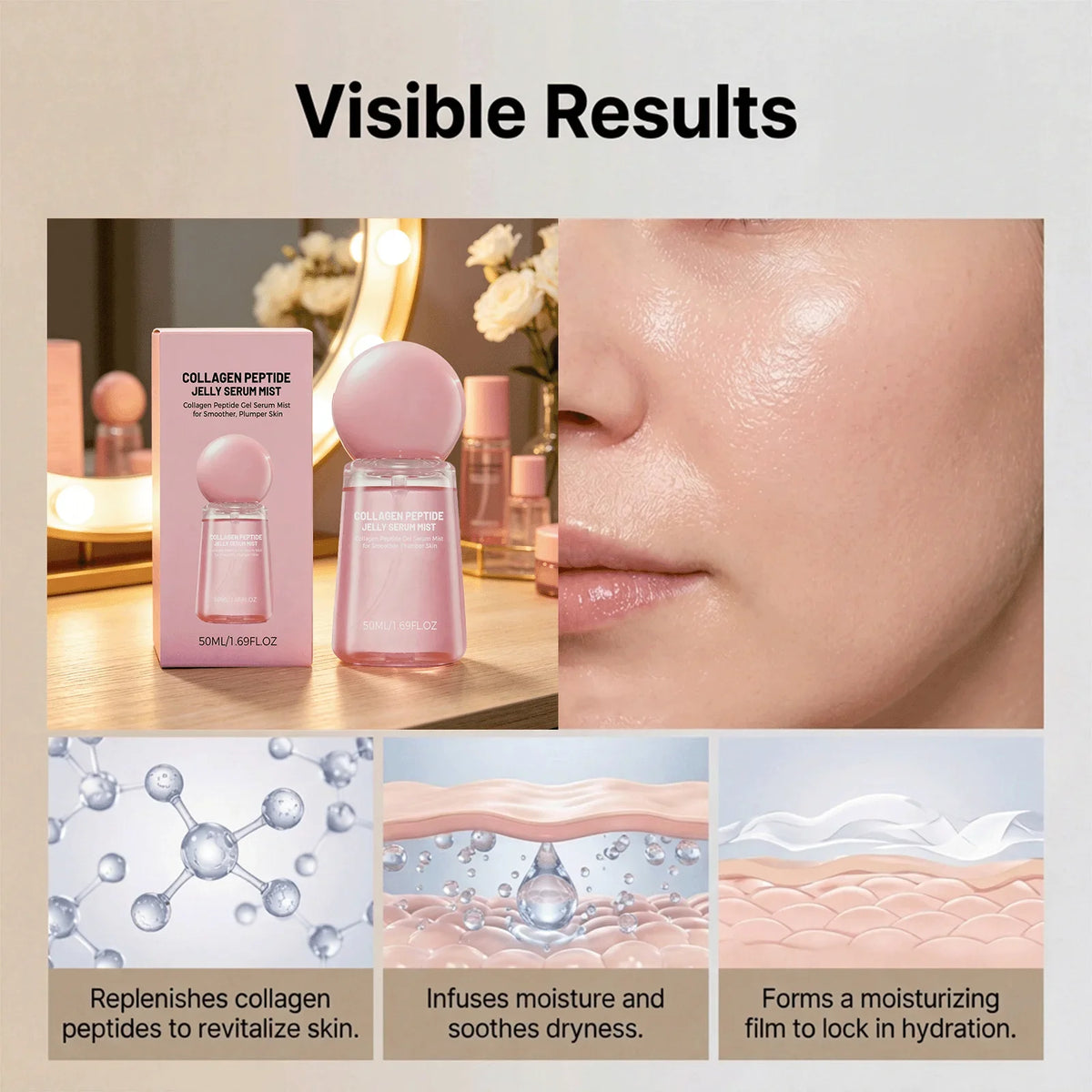 Collagen Peptides Jelly Serum Mist | Hydrating Face Spray 50ml