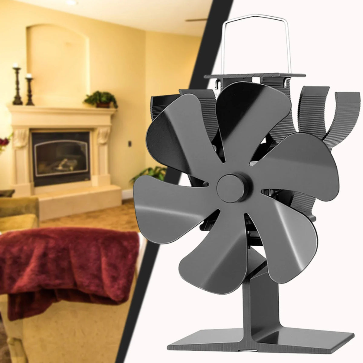 Heat Powered Stove Fan – 6-Blade Thermal Wood Burner Fan