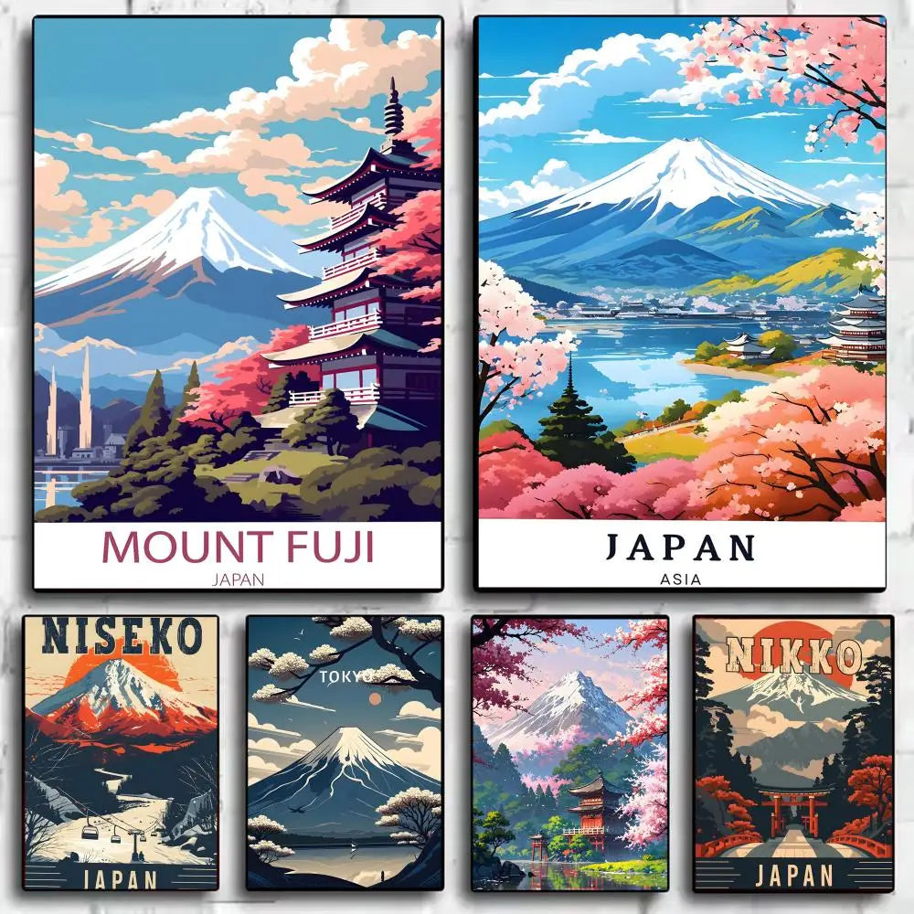 Japanese Mount Fuji Wall Art Poster Sticker – HD Print Decor
