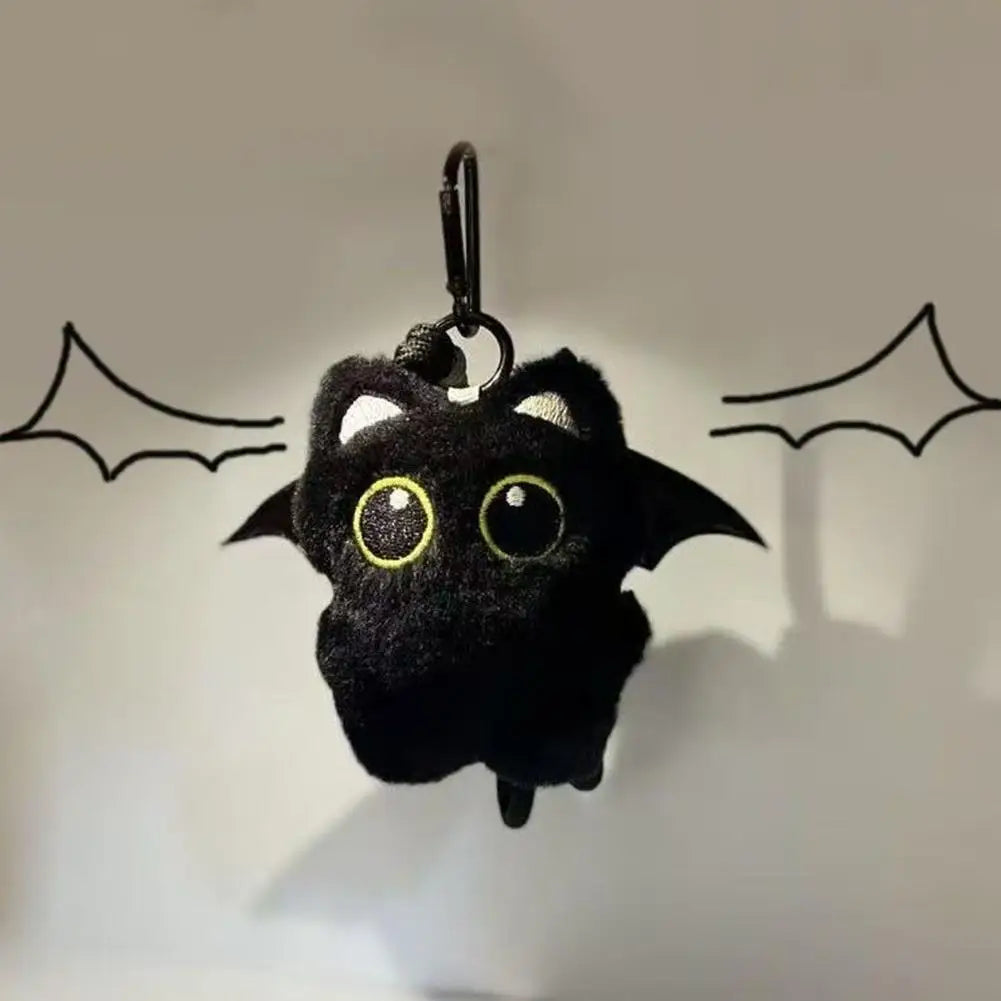 Plush Black Cat Keychain – Cute Bag Charm & Car Keyring Gift