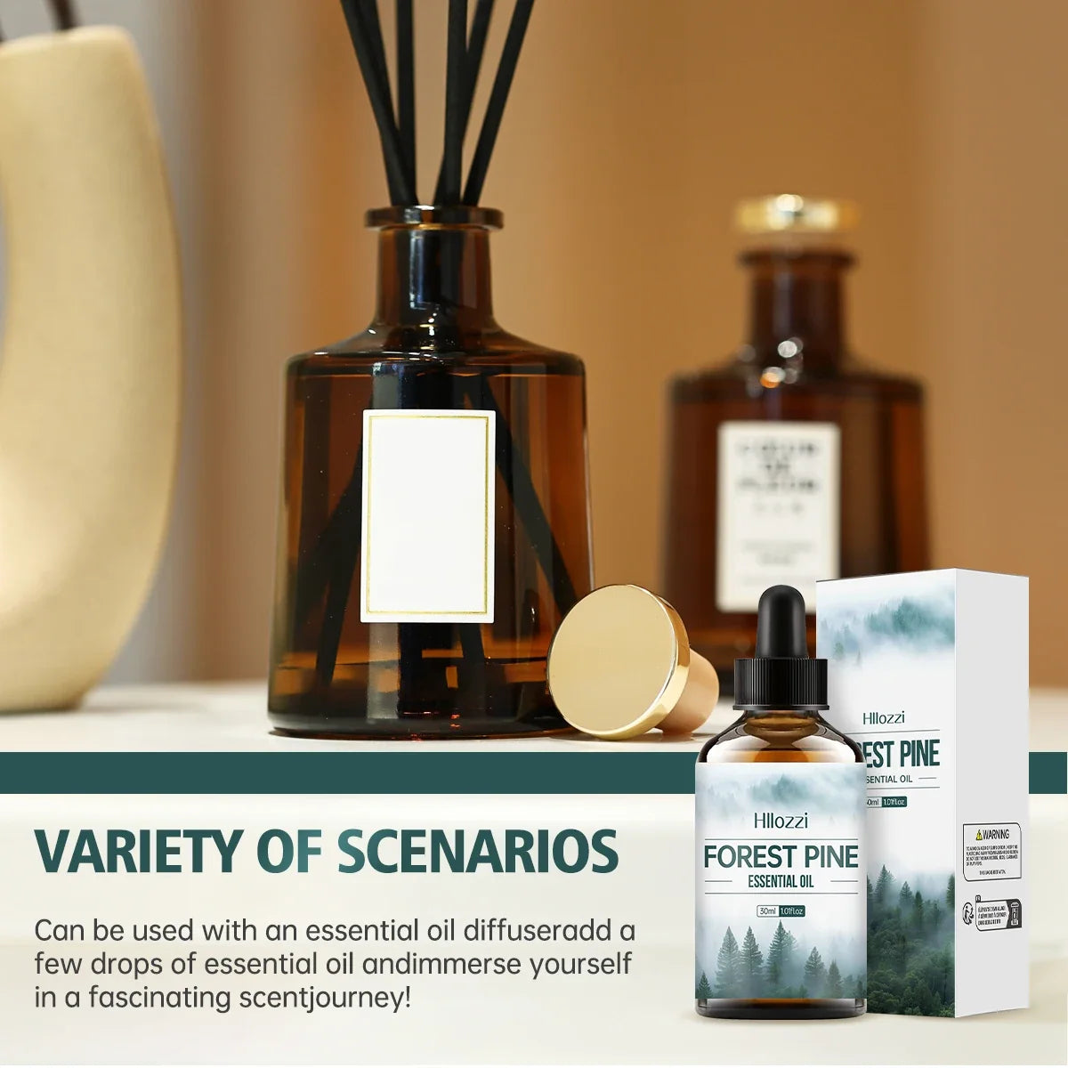 Hllozzi Forest Pine Essential Oil – Diffuser & Massage Blend