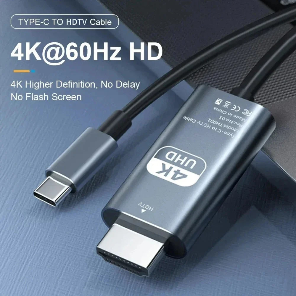 2M USB-C to HDMI Cable 4K Braided | MacBook, Laptop & TV