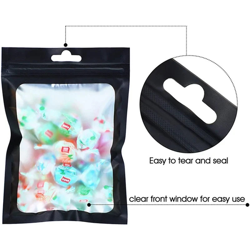 A36T-600 Resealable Food Storage Bags Clear Window Coffee Beans