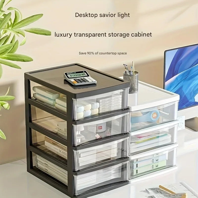 Japanese Desktop Storage Box-transparent Drawer Organizer Cosmetics