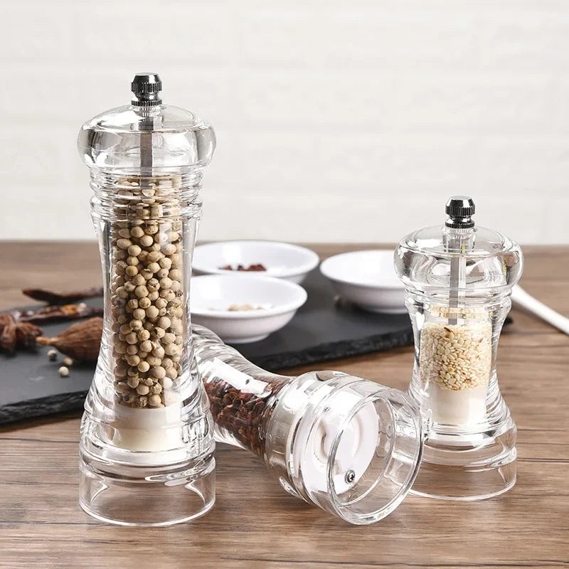 Acrylic Pepper Mill & Salt Shaker Set – Ceramic Grinder Combo
