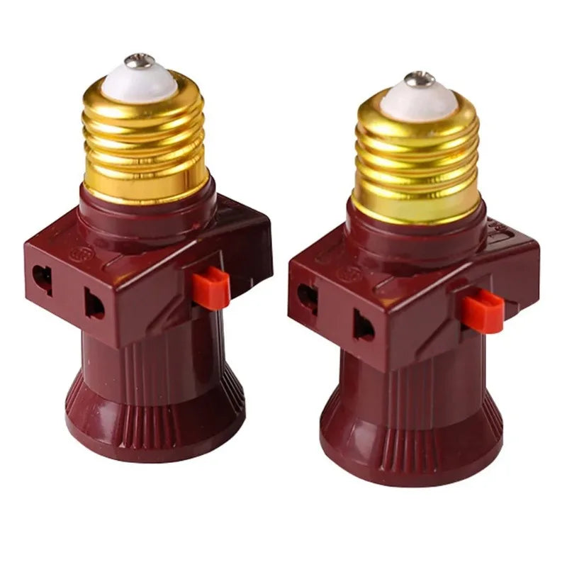 E27 Bulb Holder with Switch – 110V–240V LED Lamp Socket Adapter