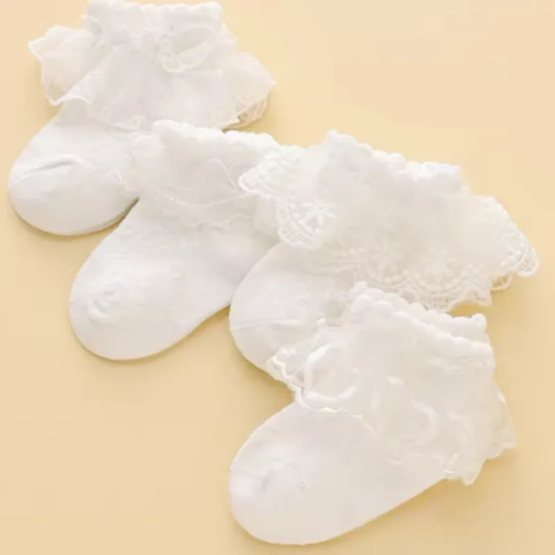 0-12Y Spring Summer Children Lace Socks Baby Girls Cotton Mesh