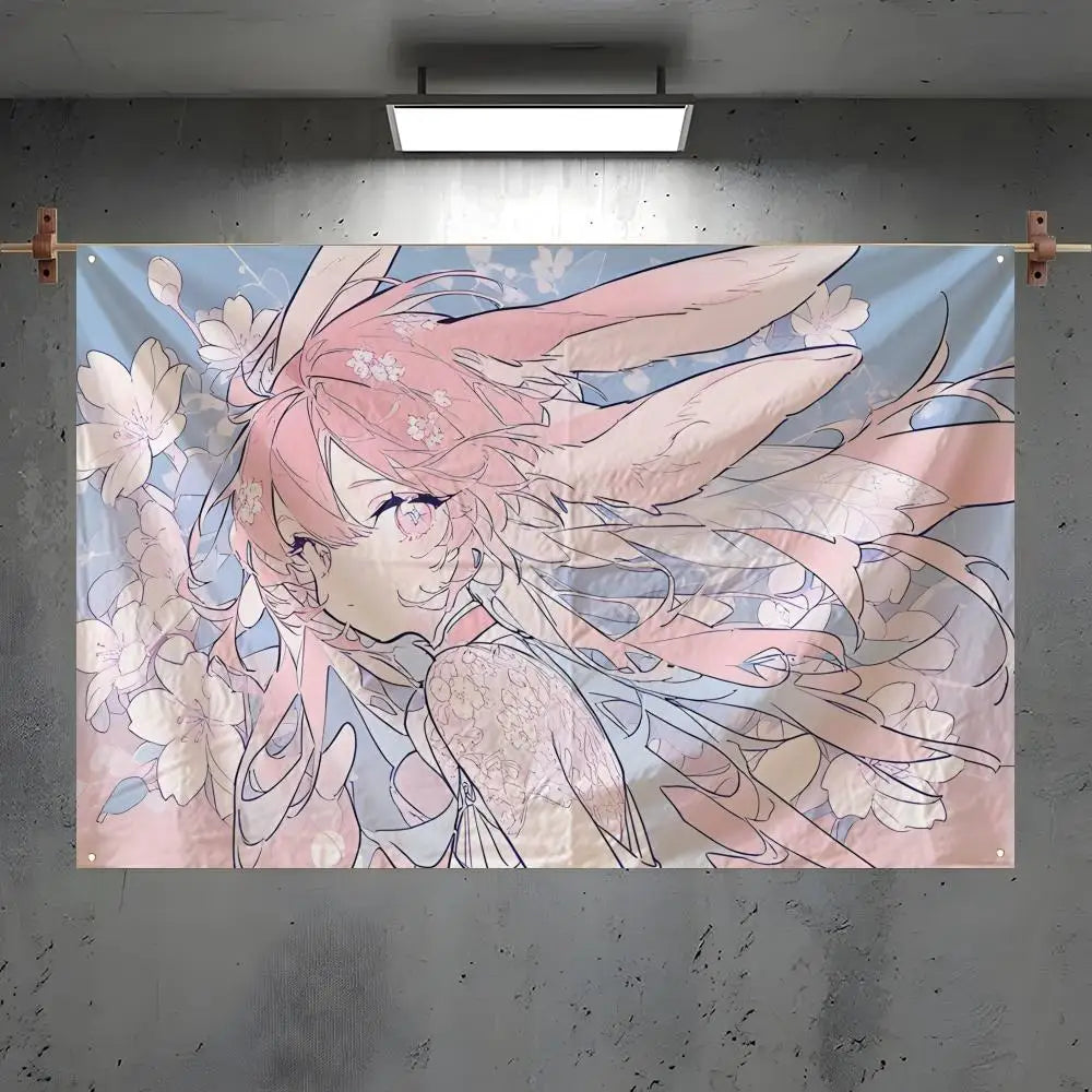Anime Angel Girls Kawaii Wall Flag – 6 Sizes | Indoor & Outdoor