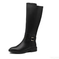 Women's Block Heel Side Zipper Boots – Sizes 5–14 | PU Upper