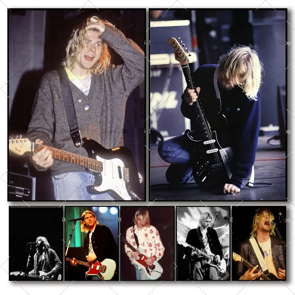 Kurt Cobain Wall Poster – Waterproof Self-Adhesive Art Sticker