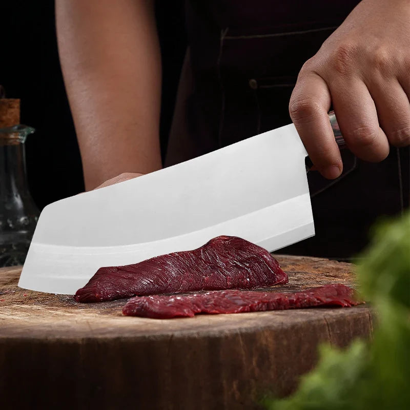 InLeung Professional Cleaver Knife – Stainless Steel Wood Handle
