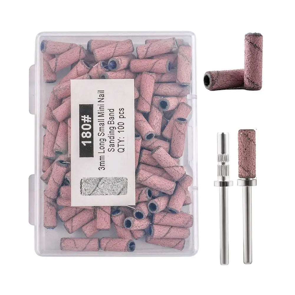 100-Piece Nail Drill Sanding Bands – Manicure & Pedicure Bits