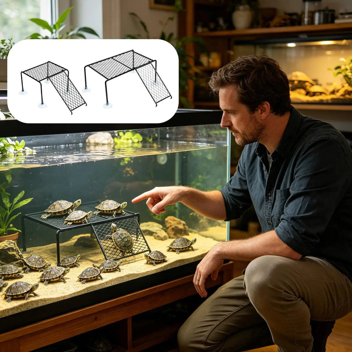 Turtle Basking Dock with Suction Cup | Aquarium Ramp Platform