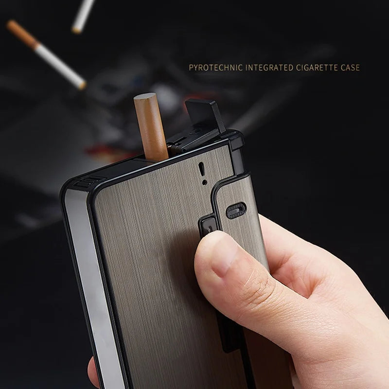 Automatic Metal Cigarette Case – Holds 10 King Size | Men's Gift