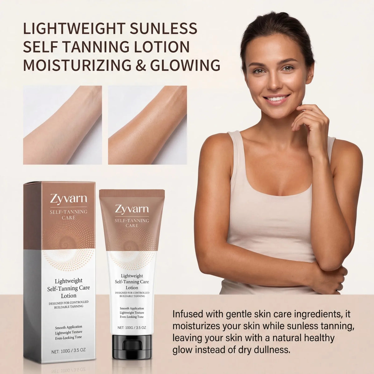 Sunless Self Tanning Lotion – Natural Glow & Streak-Free 100g