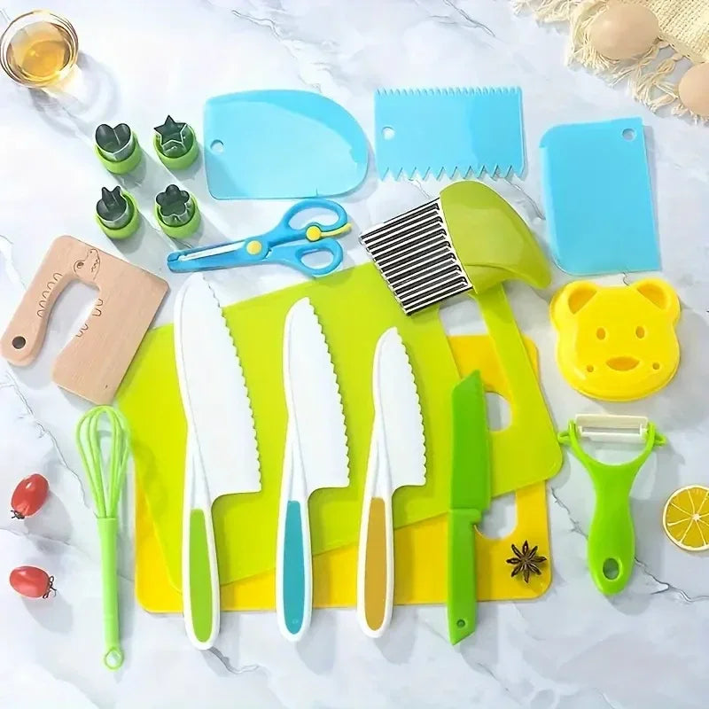Kids Safe Plastic Knife & Peeler Set | Toddler Kitchen Tools