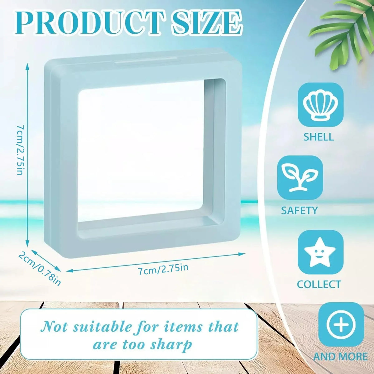 3D Floating Seashell Display Box | Acrylic Craft Organizer Case