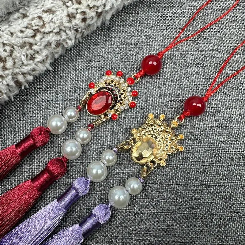 Antique Hanfu Tassel Pendant | Ethnic Cheongsam Décor 25cm