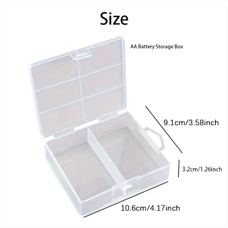 100-Slot AA & AAA Battery Storage Box | Transparent Organizer