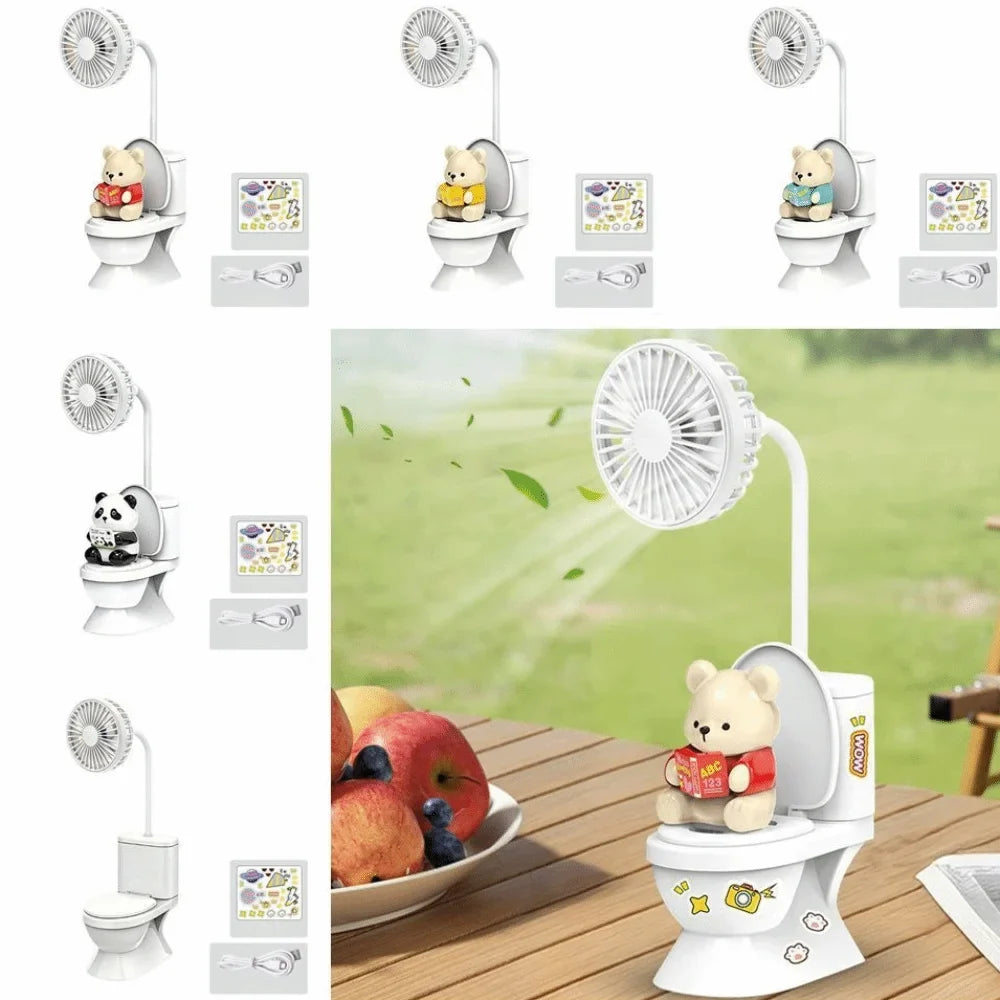 Funny Toilet Desktop Fan – USB Rechargeable Portable Desk Fan