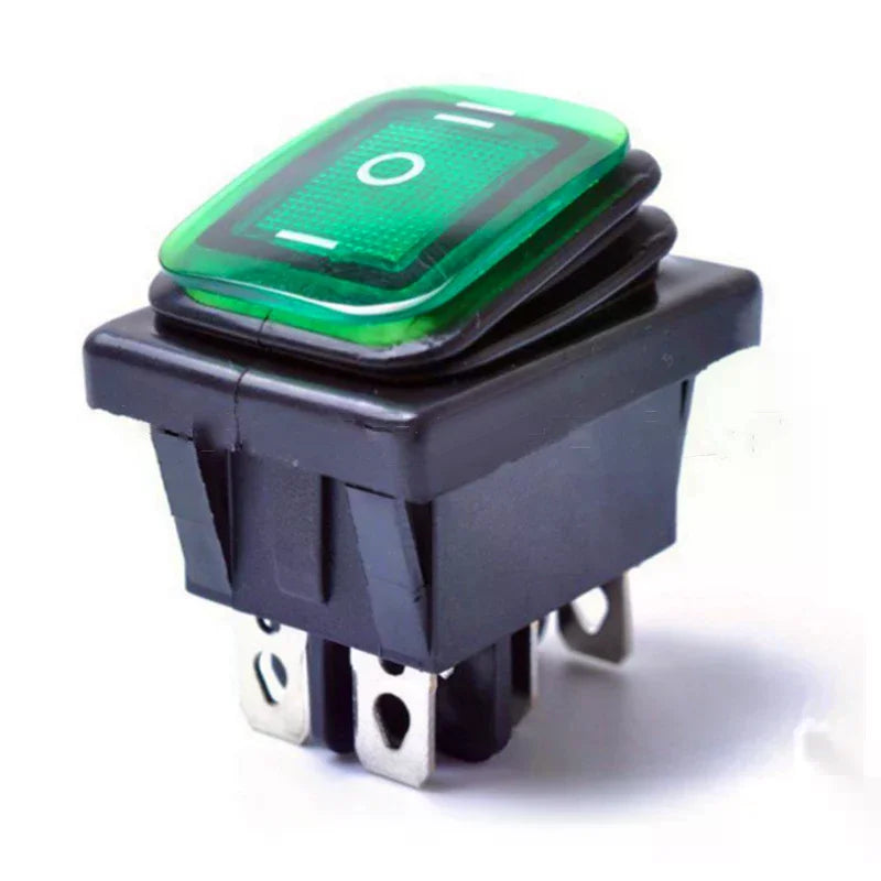 KCD4 Waterproof 6-Pin Rocker Switch 250V/125V AC 3-Level