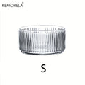 KEMORELA Striped Glass Salad & Fruit Bowl – Serving Dish