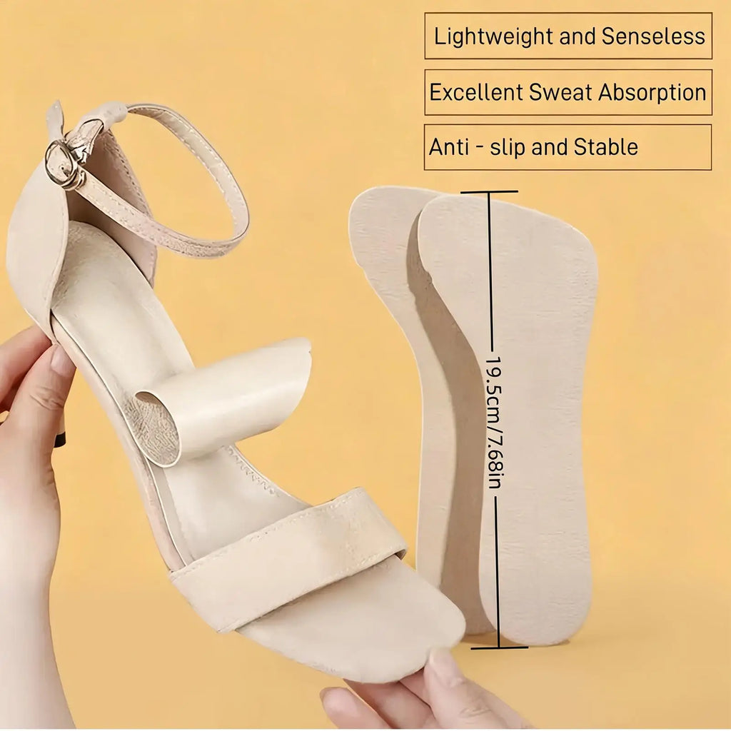 Women's Anti-Slip Adhesive Sandal Insoles | 3/4 Cushion Insert