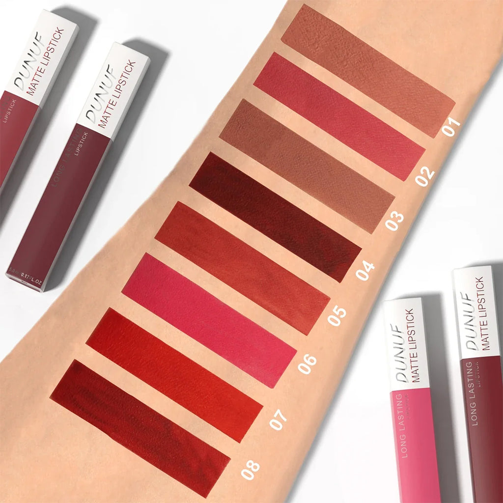 DUNUF Matte Lip Gloss – Waterproof, Long-Lasting, Non-Stick