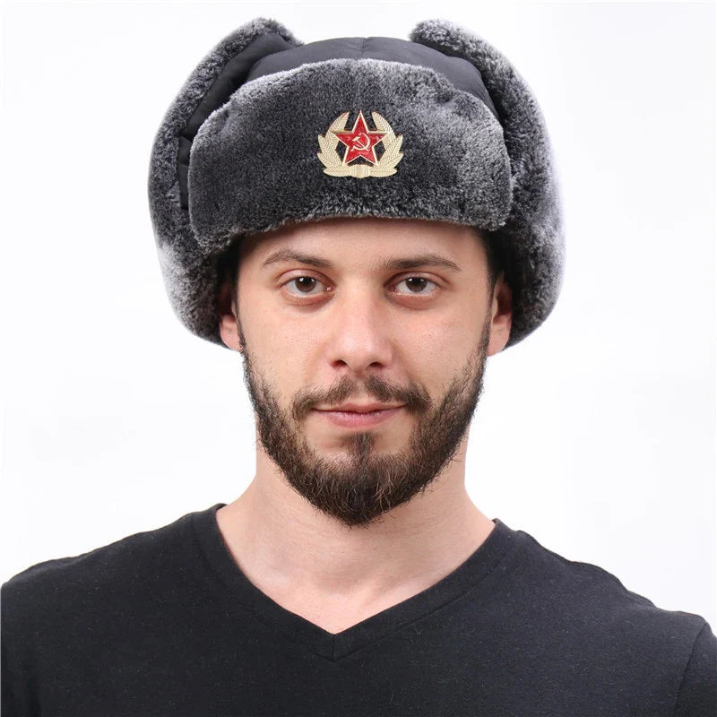 Russian Ushanka Trooper Hat – Warm Winter Aviator Hat Unisex
