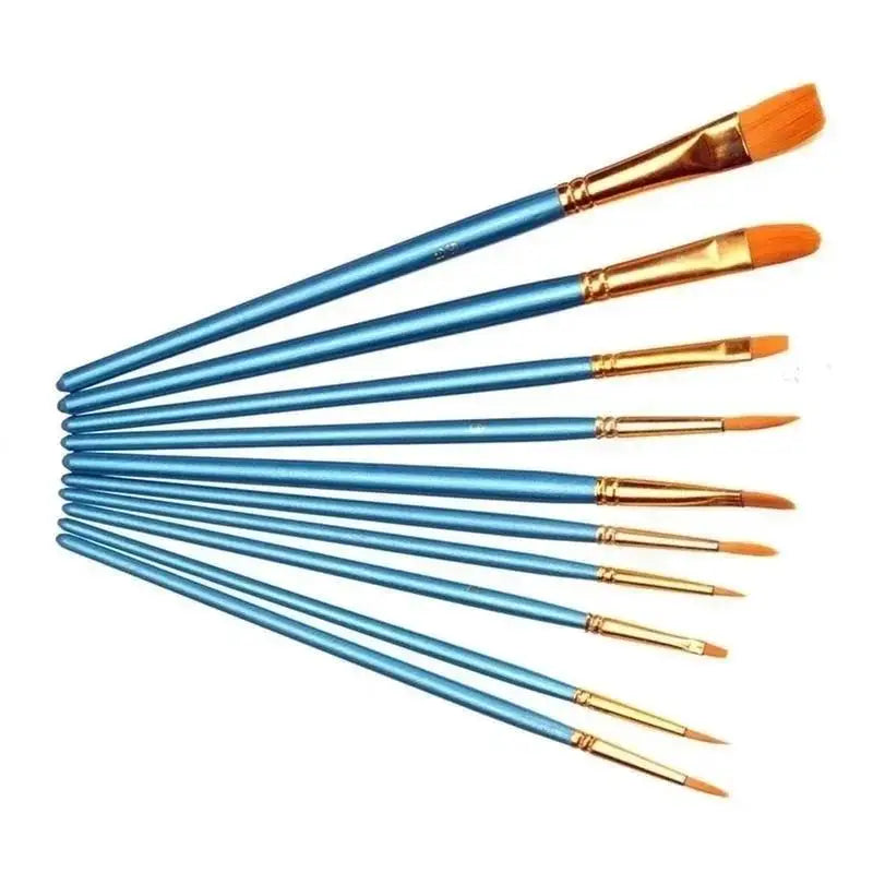 10-Piece Artist Paint Brush Set – Acrylic, Oil & Watercolor