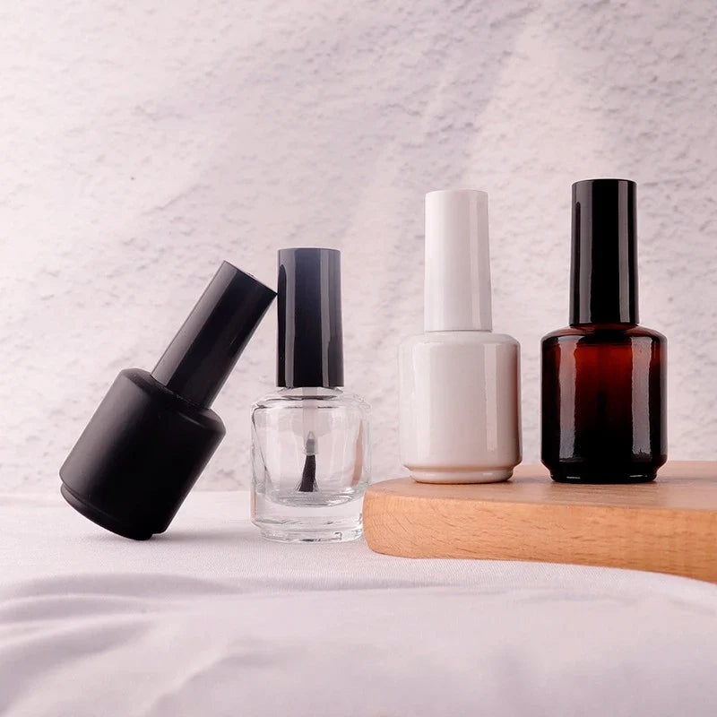15ml Empty Glass Nail Polish Bottle with Lid & Brush