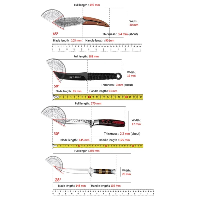InLeung Stainless Steel Boning Knife – Sharp Wood Handle Chef Knife