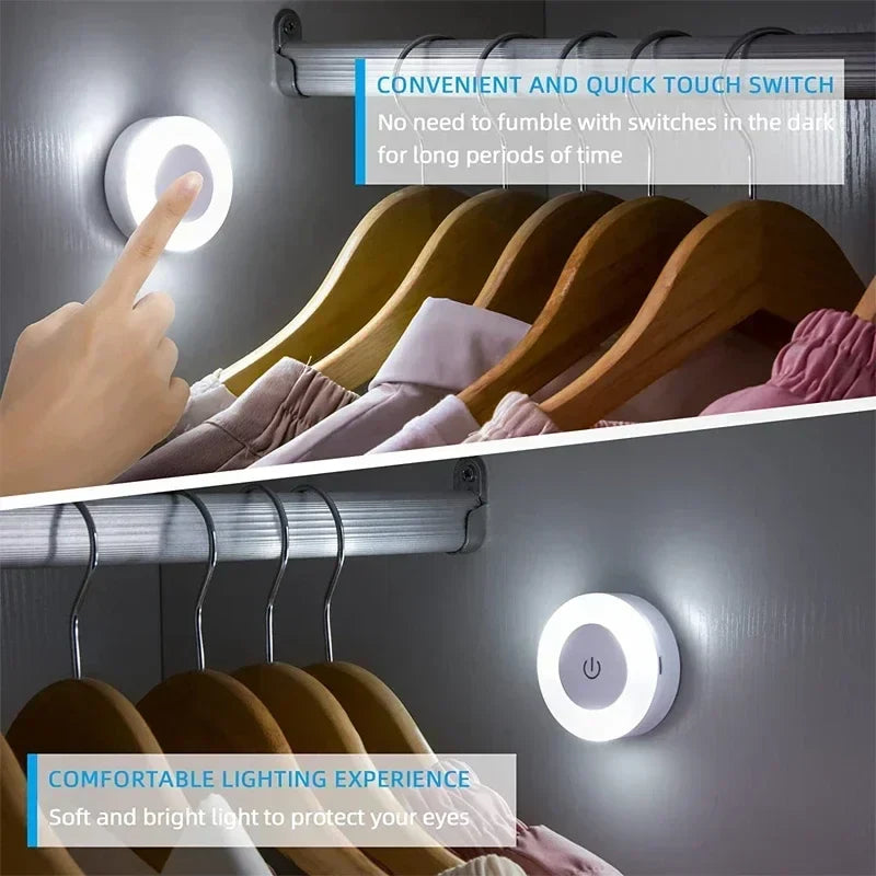Magnetic LED Night Light – Touch Sensor & USB Rechargeable Lamp