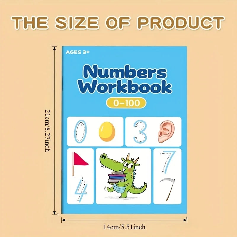 Children's Digital Practice Workbook Tracing Pages Numbers 0-100