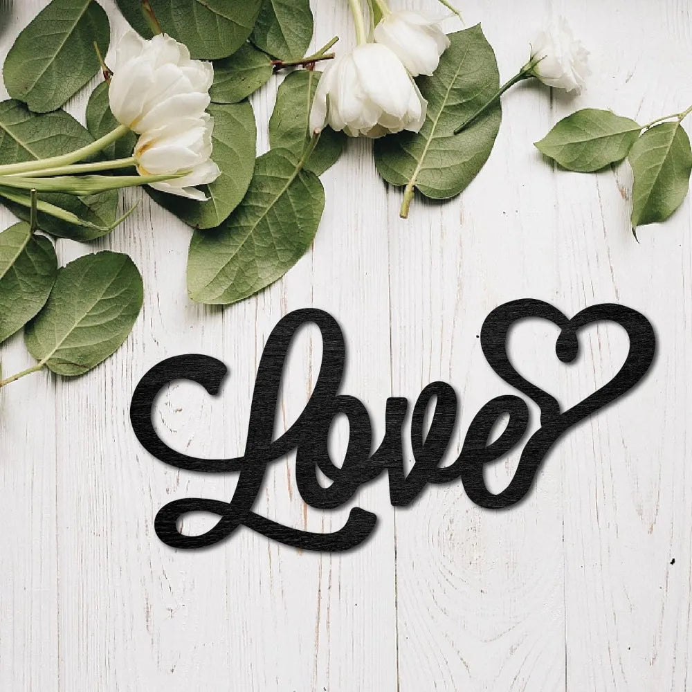 Laser Cut Wooden Love Sign – Heart Wall Art Home Décor