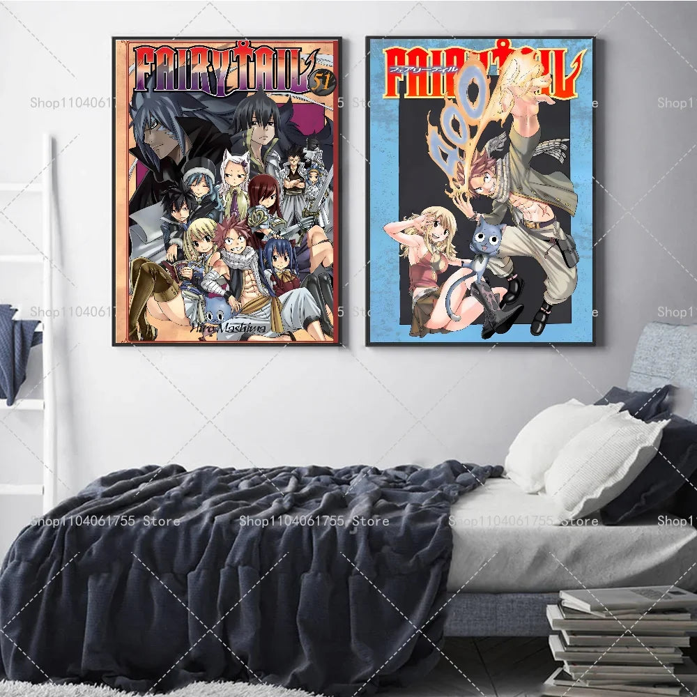 Anime Fairy Tail Wall Poster – Self-Adhesive Waterproof Art