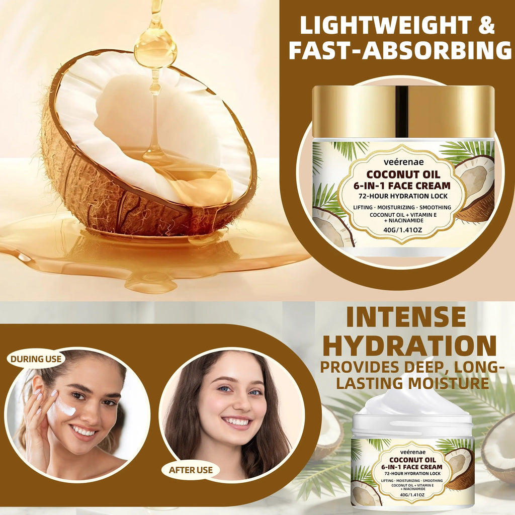 veérenae Coconut Oil 6-in-1 Face Cream – All Skin Types