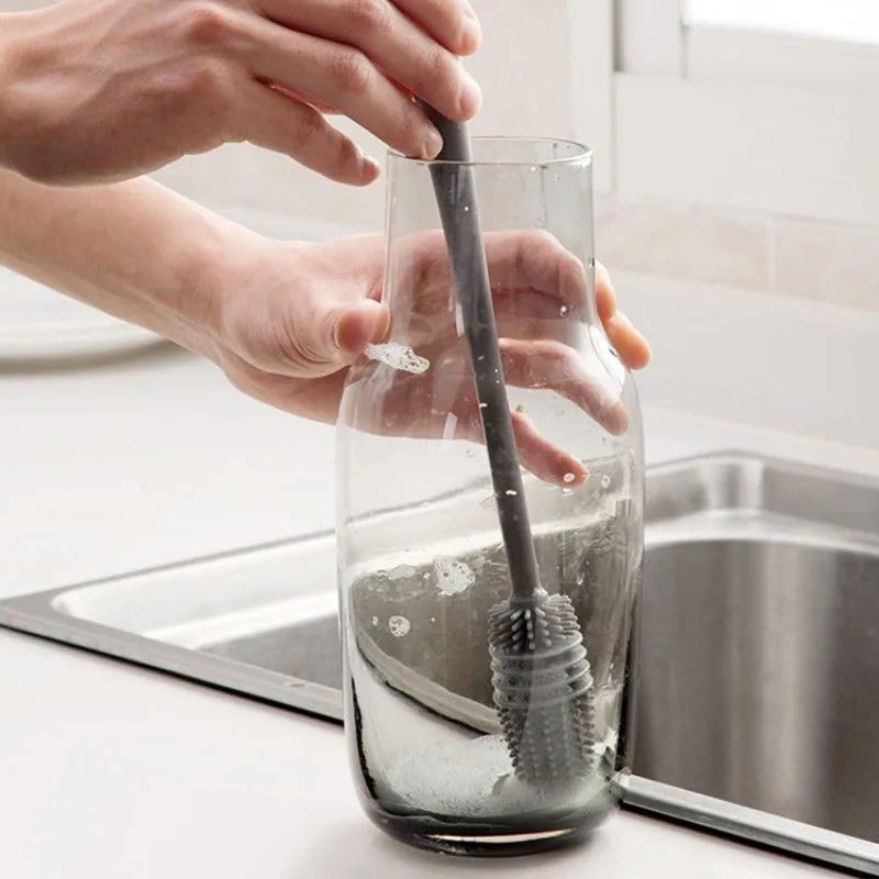 Long Handle Silicone Cup Cleaning Brush – No Dead Corners