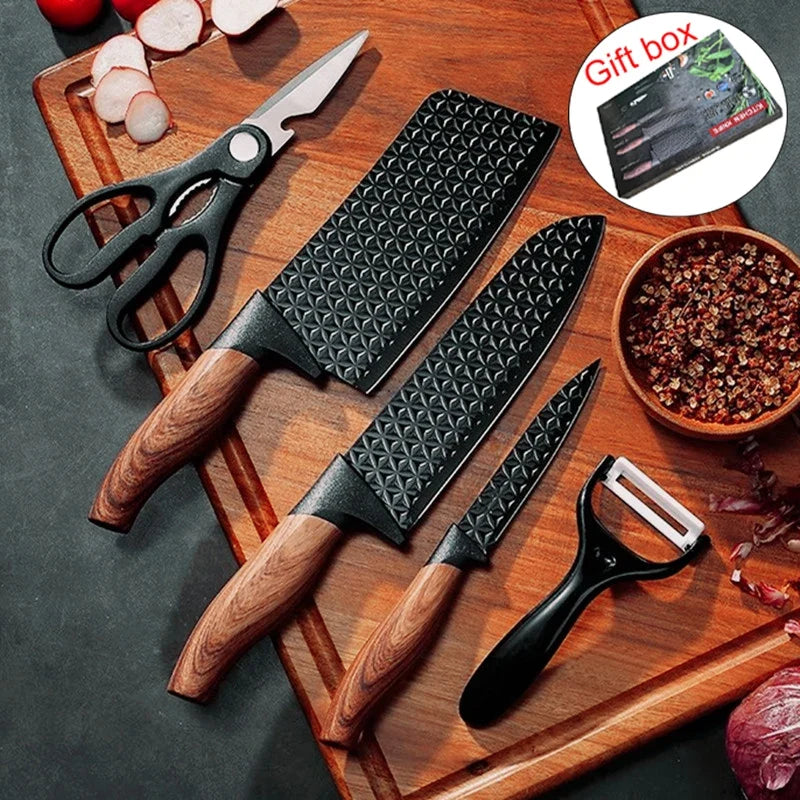 5-Piece Stainless Steel Kitchen Knife Set with Gift Box