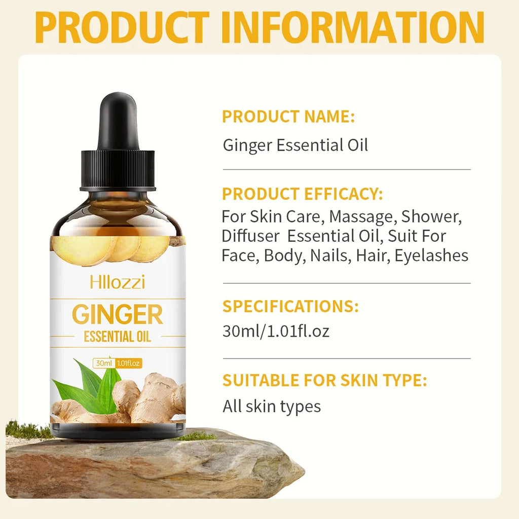 Hllozzi 30ml Ginger Essential Oil – Scalp, Diffuser & DIY