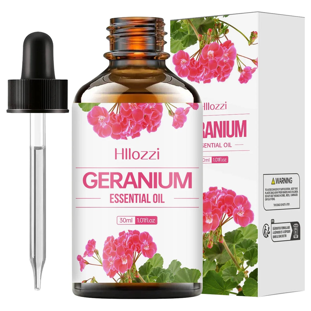 Hllozzi 30ml Geranium Pure Essential Oil – Jojoba Aromatherapy
