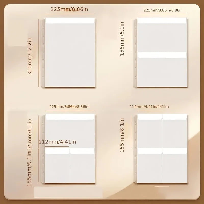 A4 Binder Pockets 12 PCS – Cash Envelope & Document Organizer