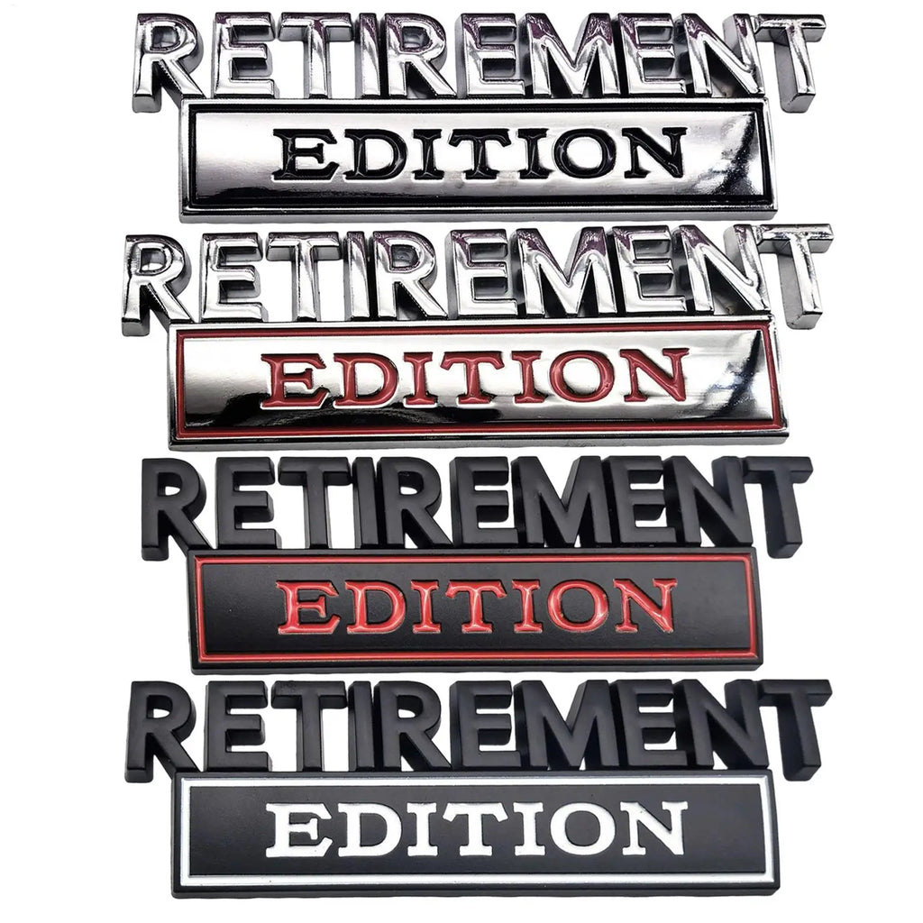 Car Badge Retirement Edition Stickers 3D Metal Automotive Vehicle