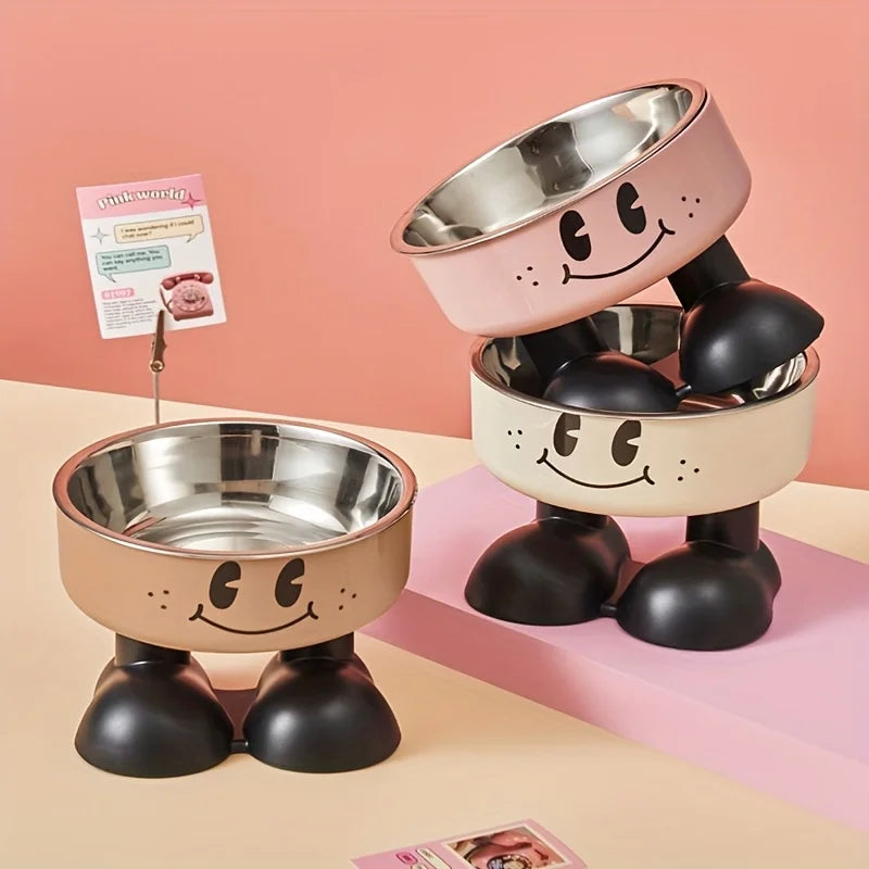 Elevated Stainless Steel Pet Bowl – Anti-Tip Cat & Dog Feeder