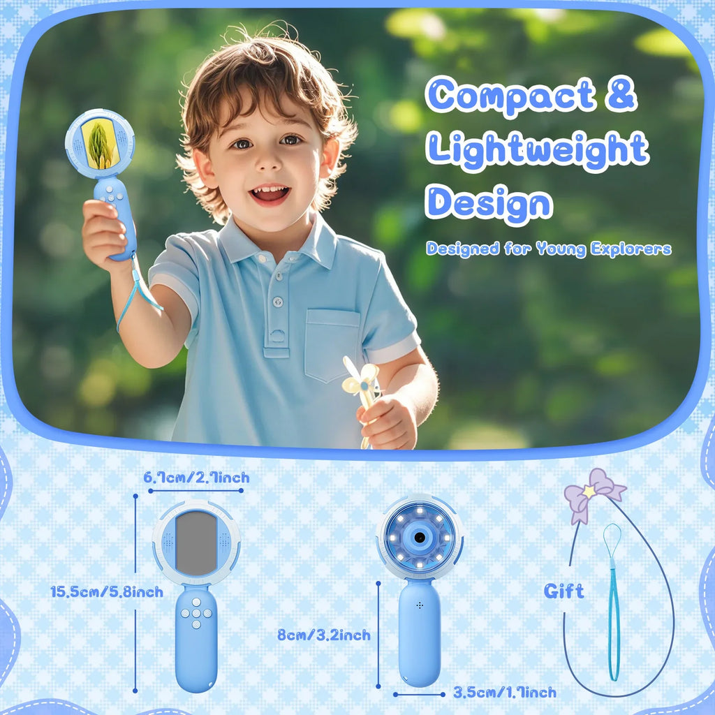 Kids Digital Microscope 1000X Handheld – 2" IPS STEM Toy