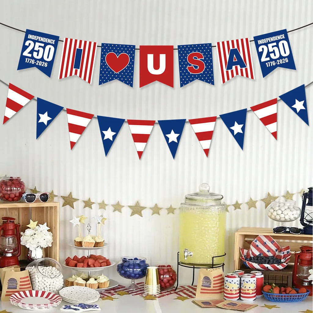 America 250th Anniversary Party Decoration 1776-2026 USA July 4th