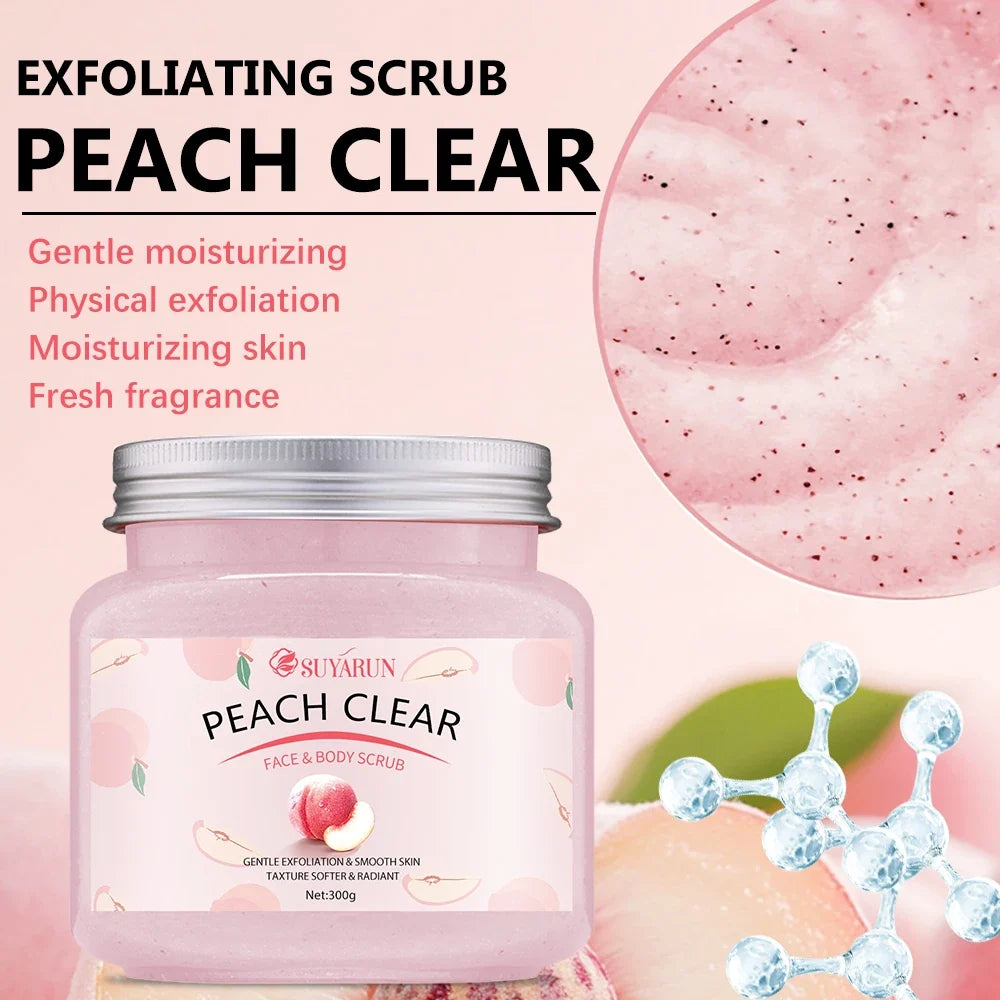 SUYARUN Peach Sugar Scrub – Shea Butter Body Polish 300g